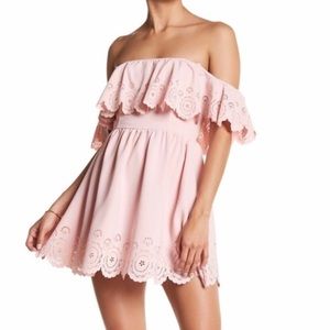 • lovers + friends cutout scallop dress •